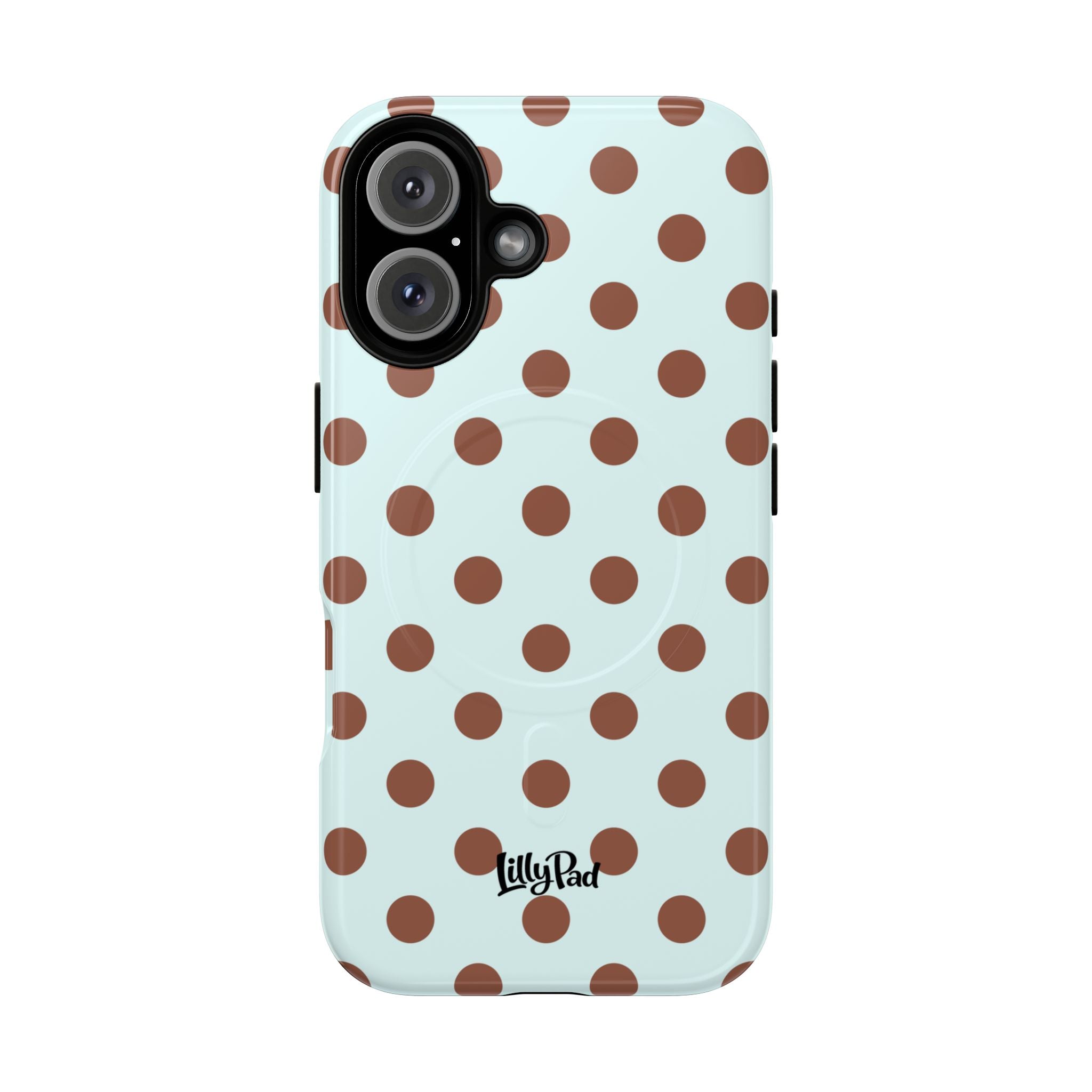 Brown Polka Dot on Mint Phone Case | Tough Magnetic Case