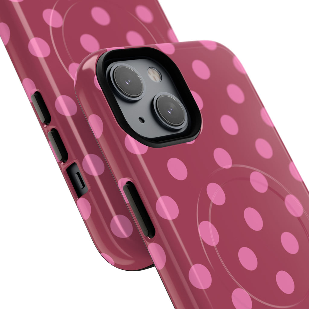 Pink Polka Dot Magnetic Phone Case | Tough Case