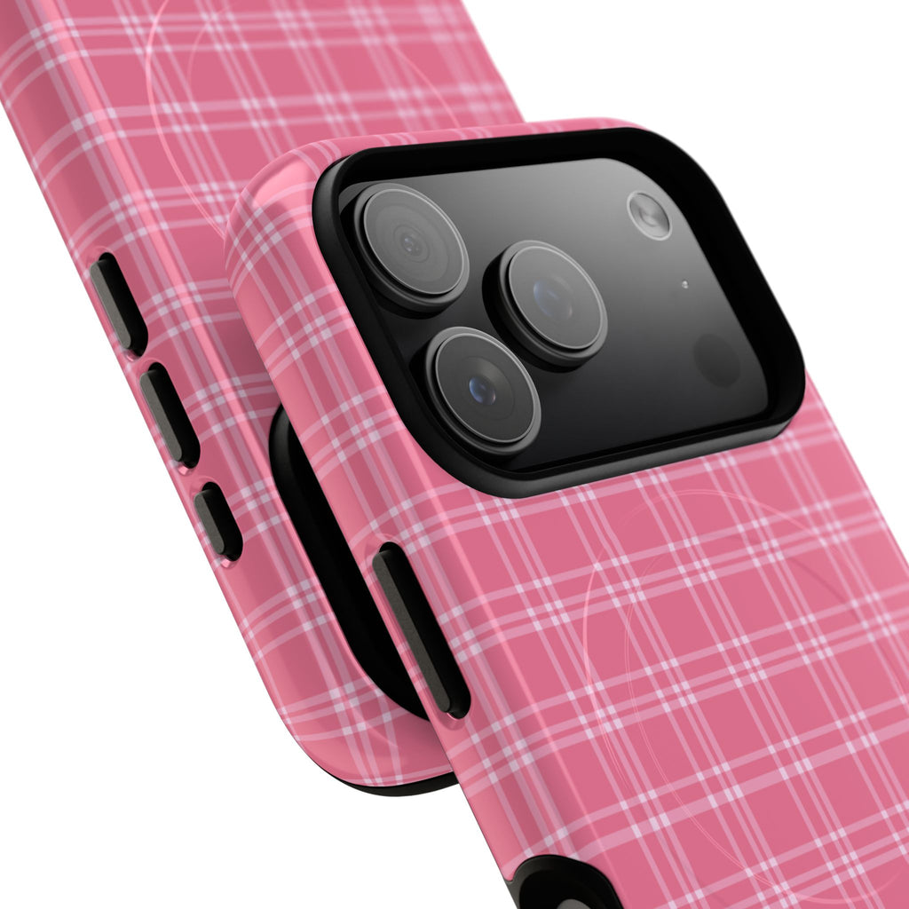 Pink Plaid Phone Case | Tough Magnetic Case