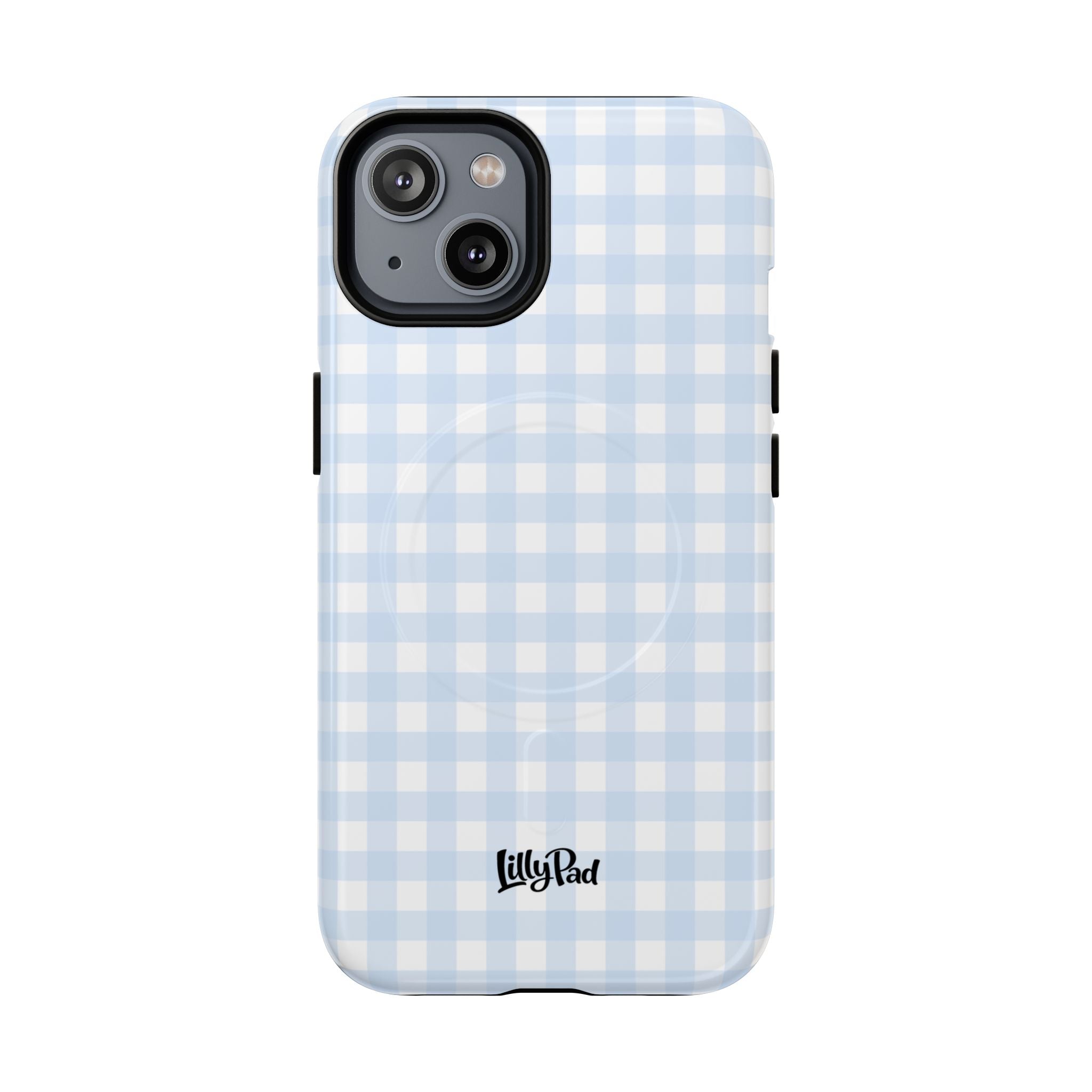 Blue Gingham Check Tough Phone Case | Plaid iPhone Cover