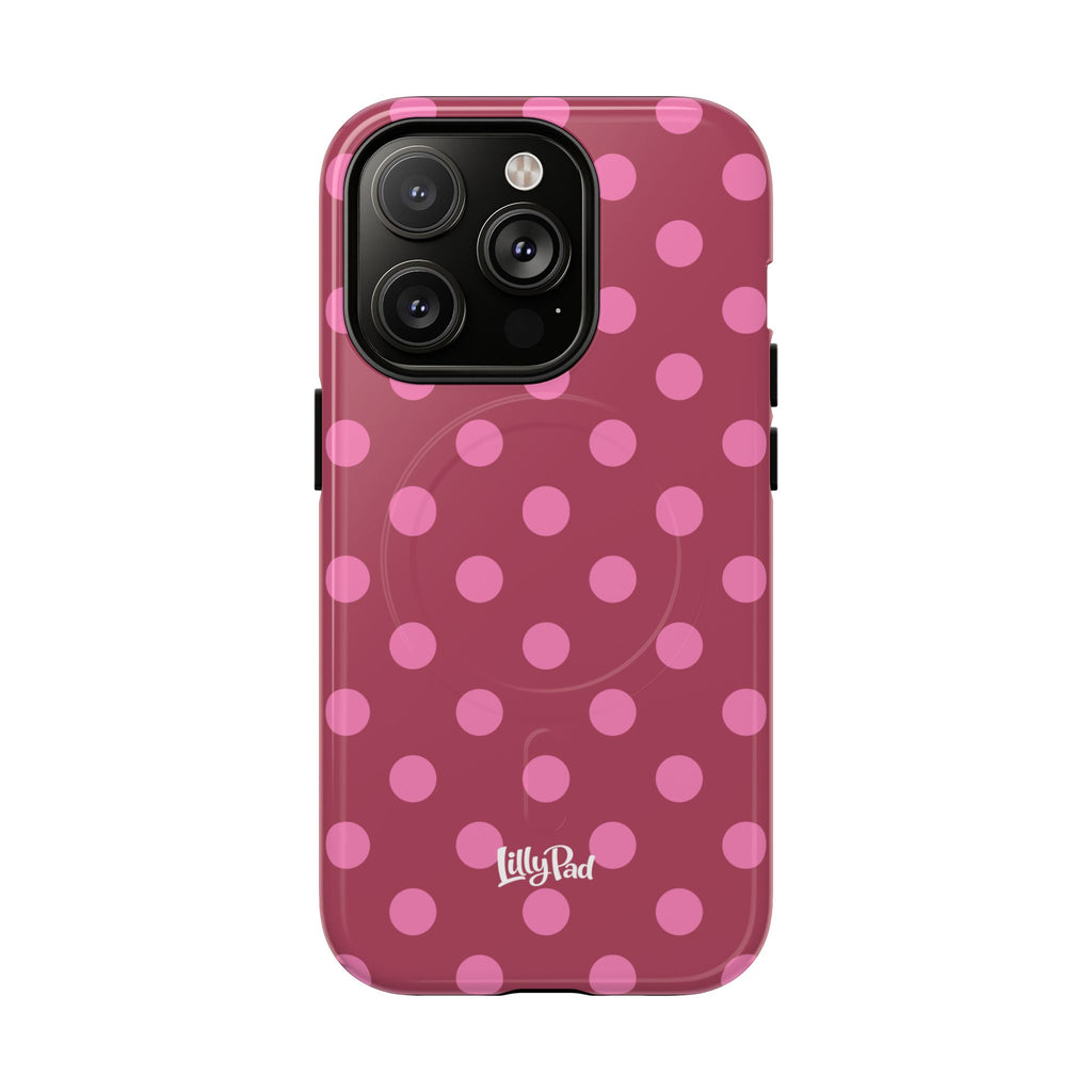 Pink Polka Dot Magnetic Phone Case | Tough Case