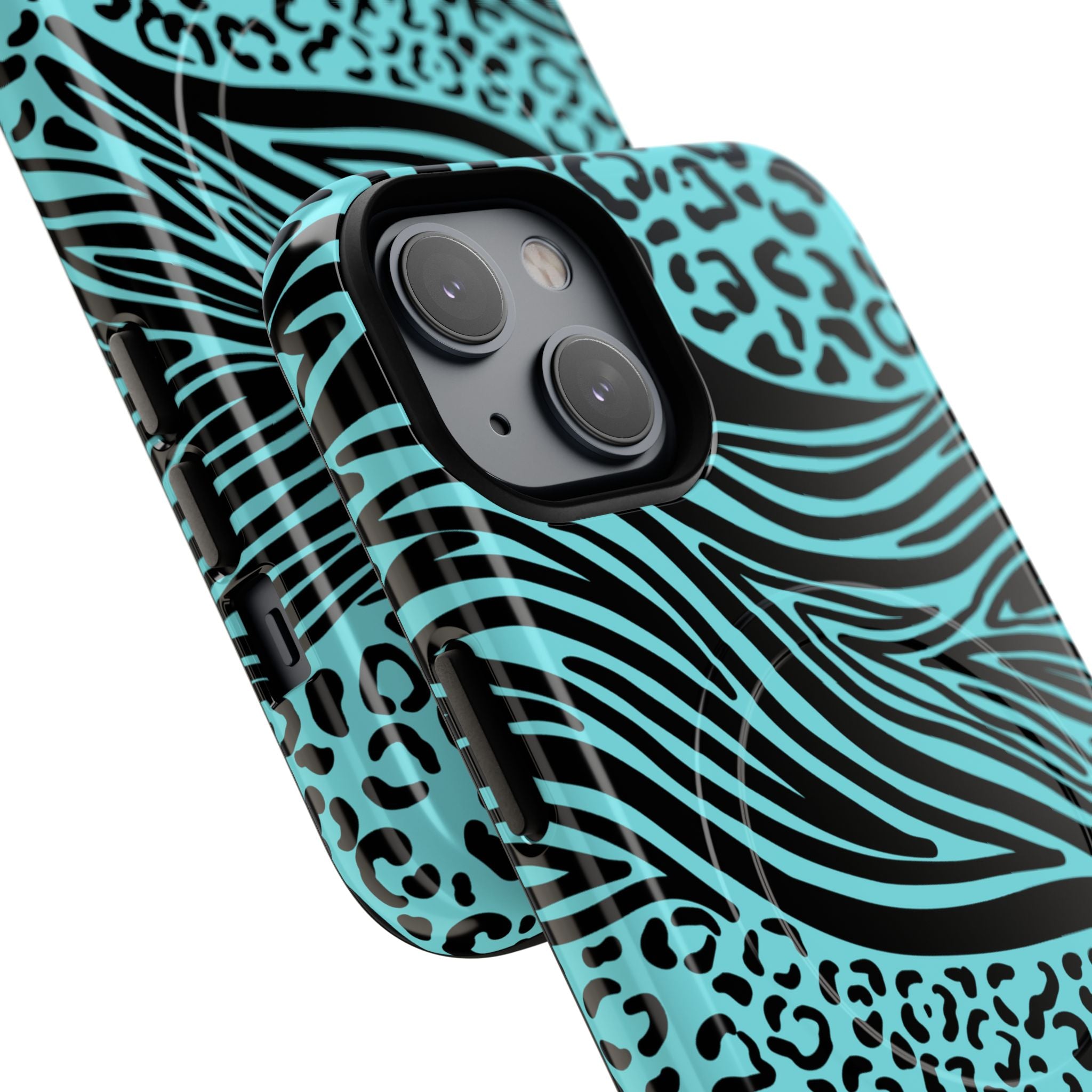 Y2K Animal Print Phone Case | Magnetic Tough Case, Zebra Leopard Blend