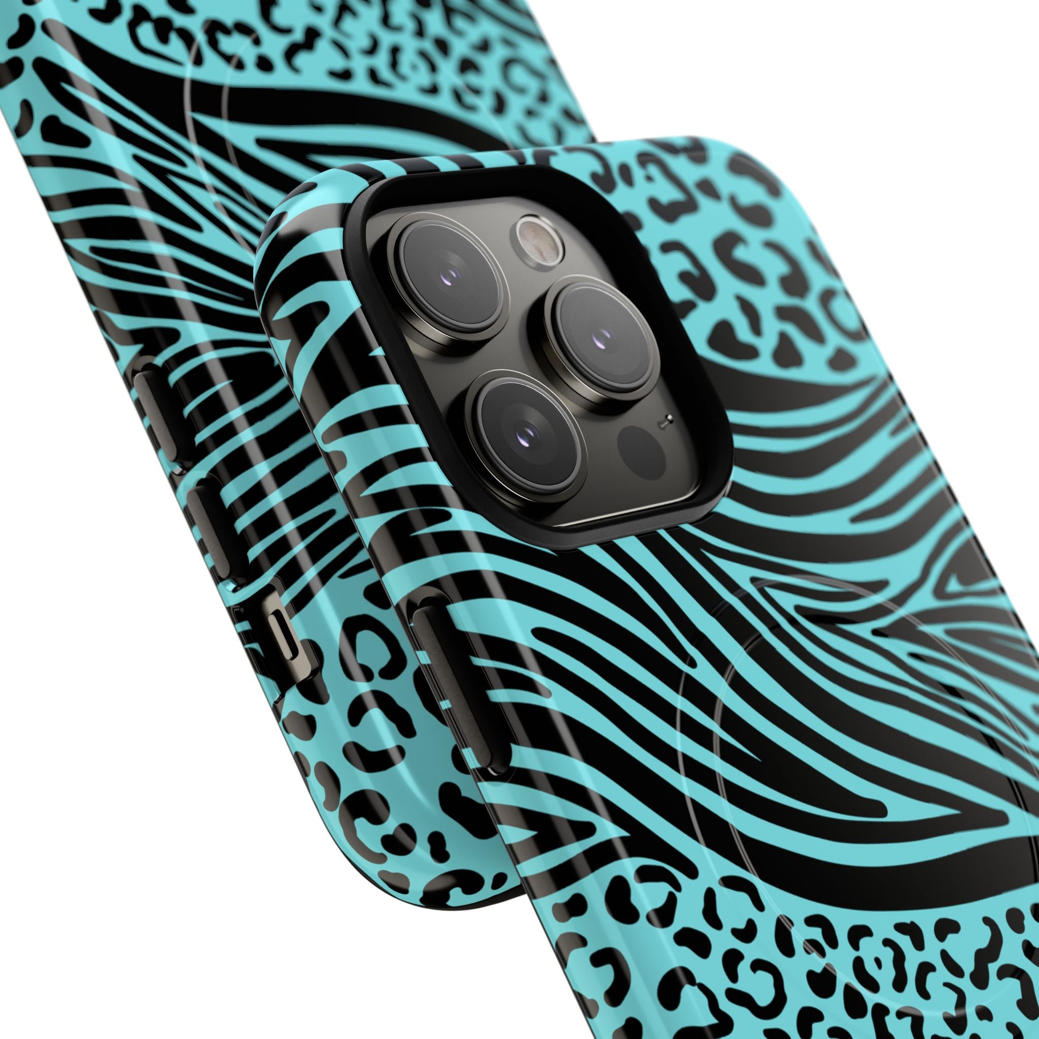 Y2K Animal Print Phone Case | Magnetic Tough Case, Zebra Leopard Blend