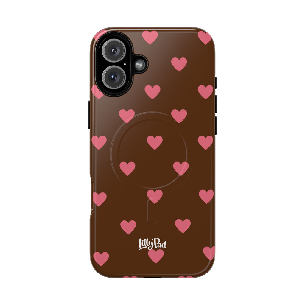 Pink Heart Pattern Phone Case | Magnetic Tough Case