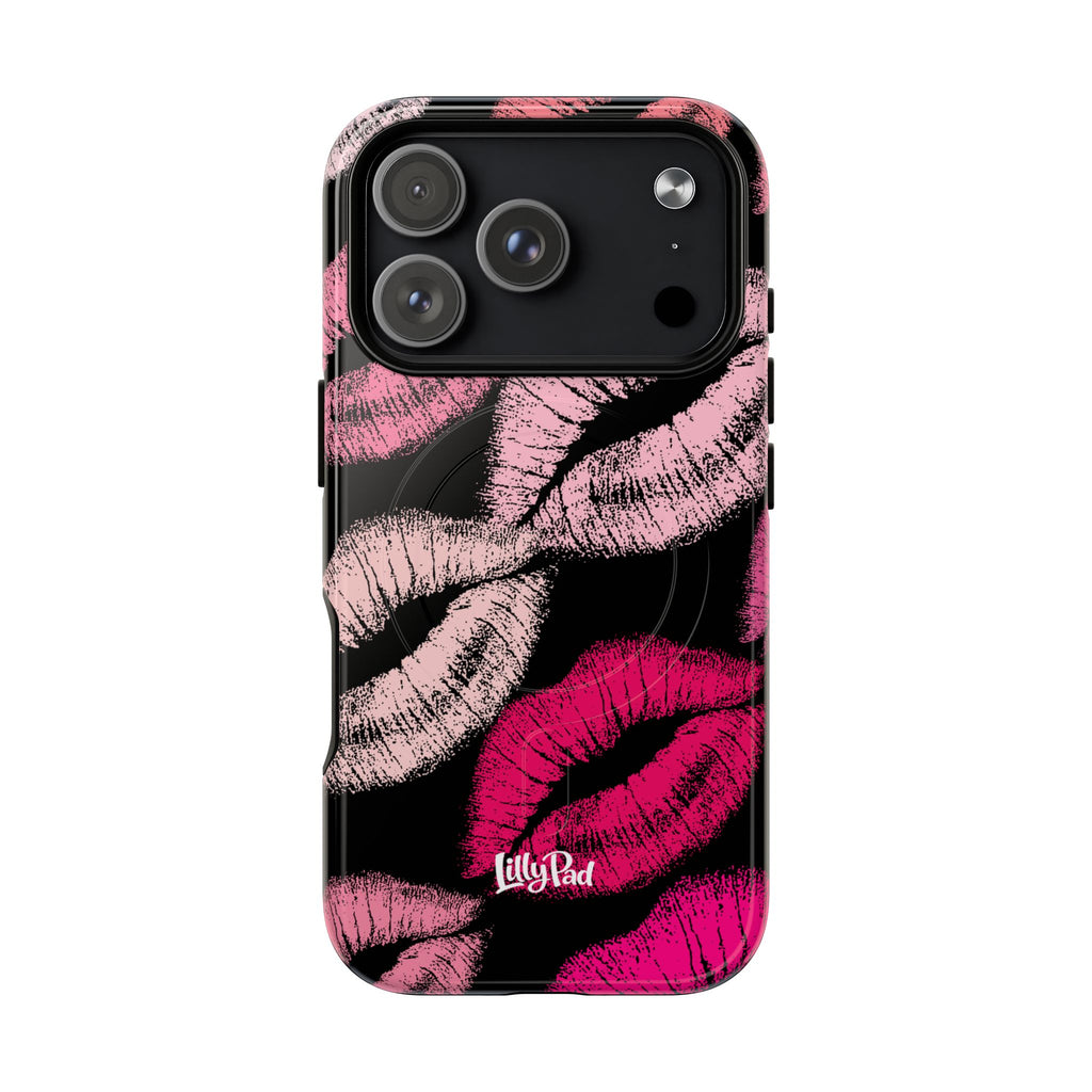Pink Lipstick Kiss Phone Case Tough Magnetic Case | Lip Print iPhone Cover