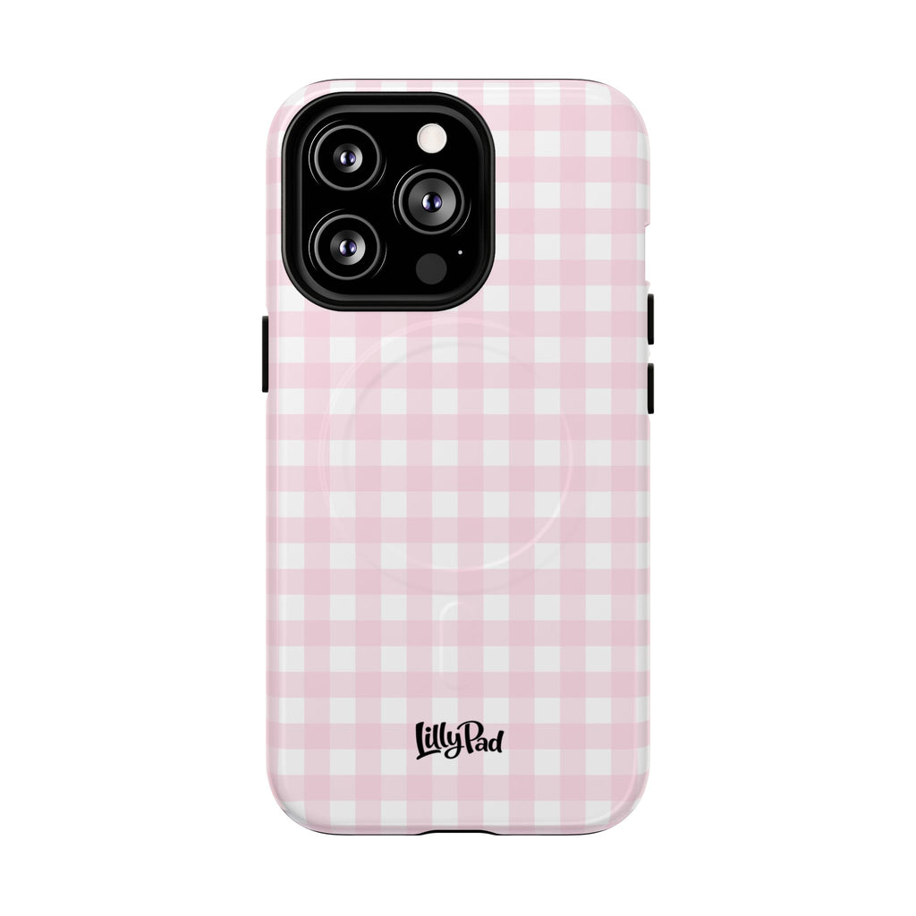 Pink Gingham Plaid Phone Case | Tough Magnetic Case