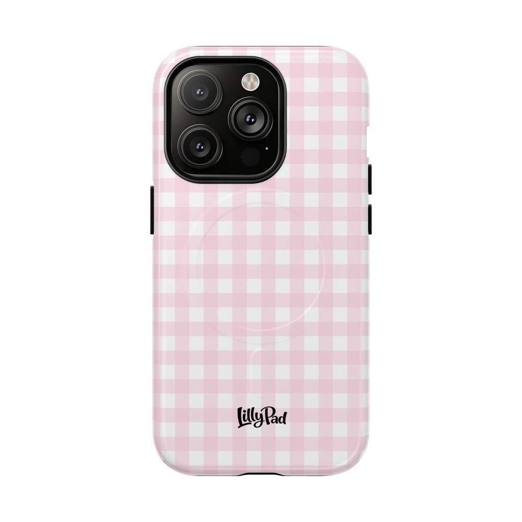 Pink Gingham Plaid Phone Case | Tough Magnetic Case