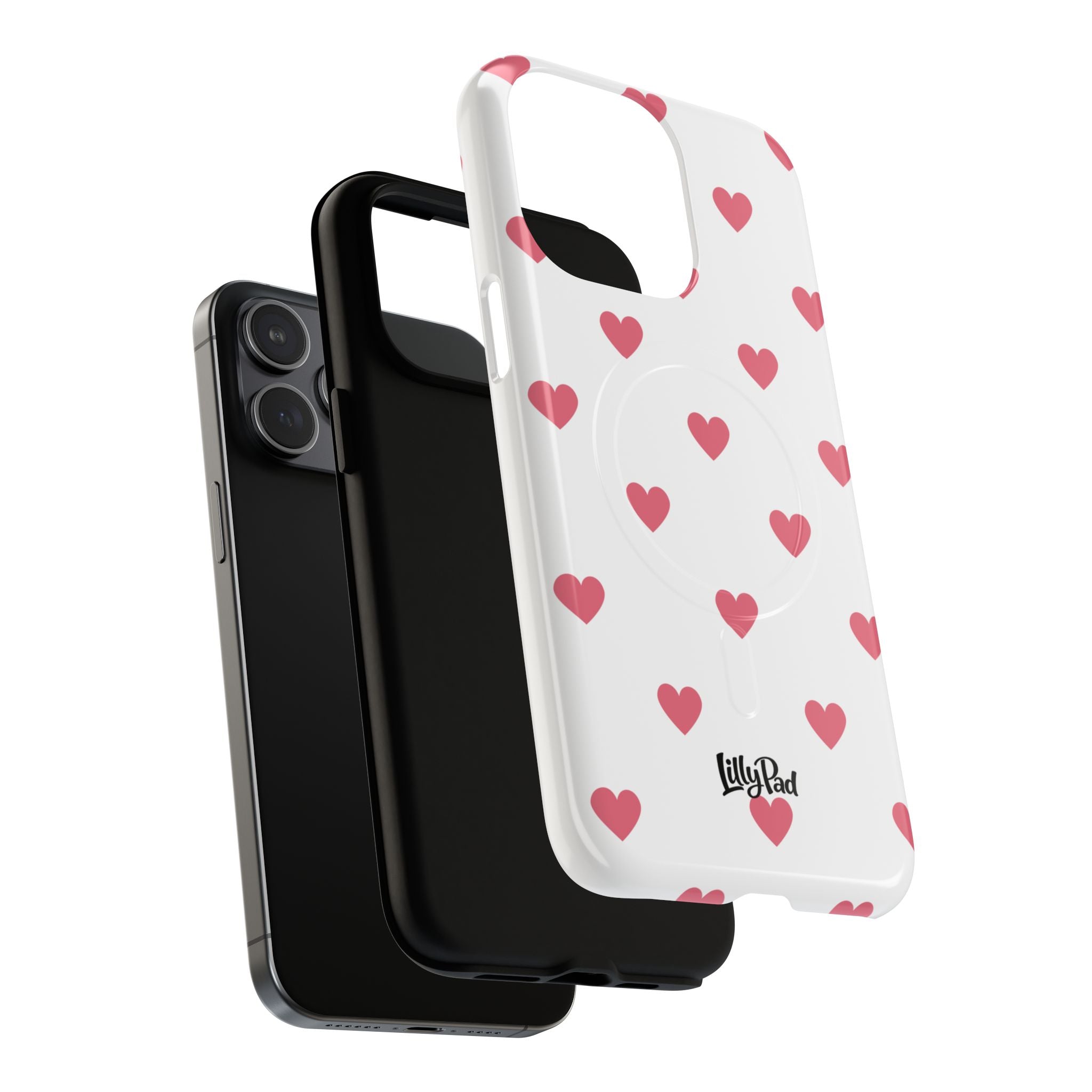 Pink Heart Pattern Phone Case | Magnetic Tough Case