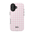 Pink Gingham Plaid Phone Case | Tough Magnetic Case