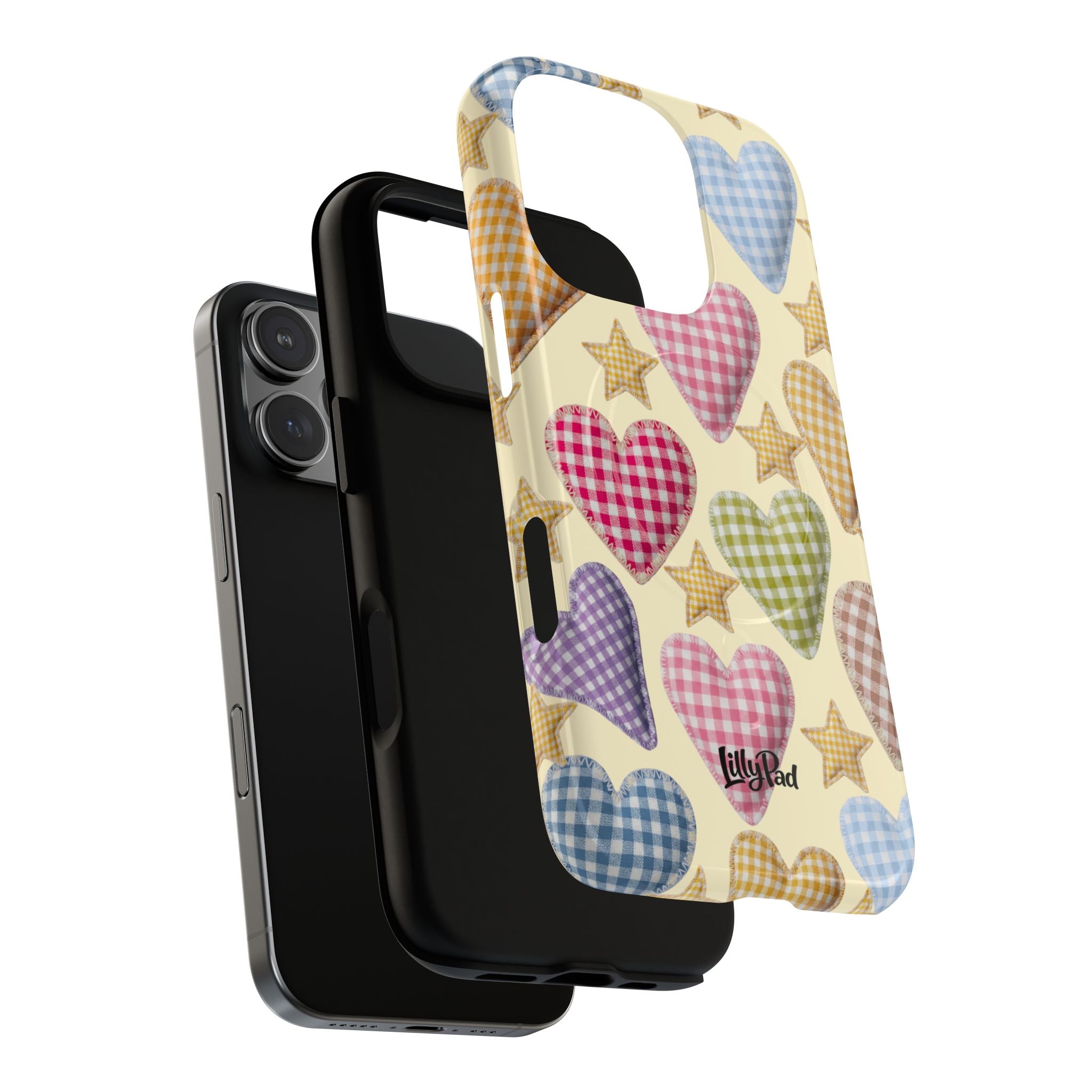 Gingham Heart Pattern Phone Case | Tough Magnetic Case