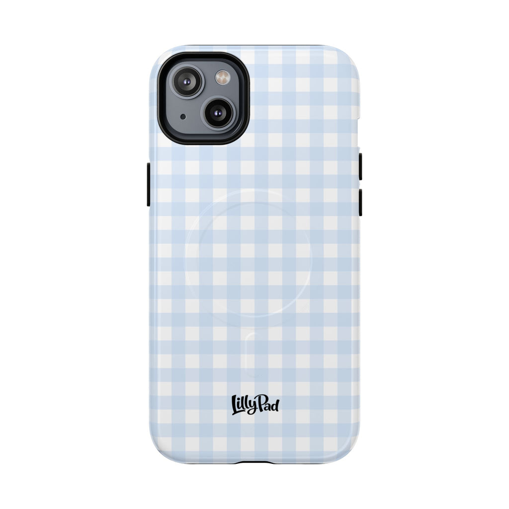 Blue Gingham Check Tough Phone Case | Plaid iPhone Cover
