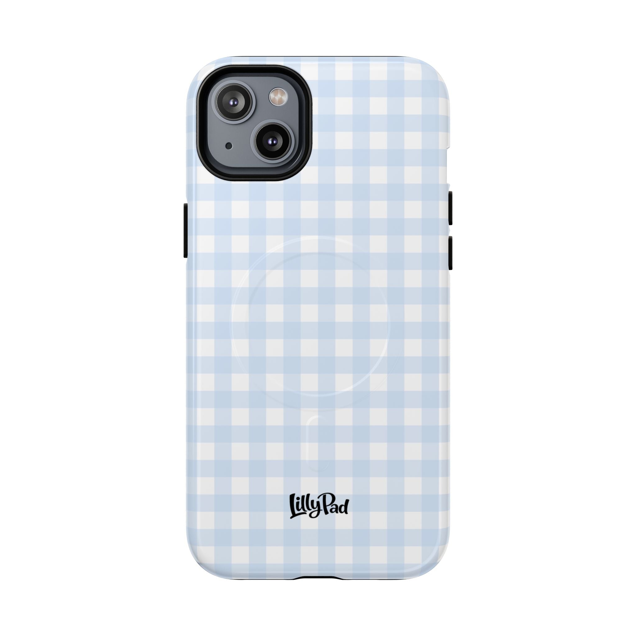 Blue Gingham Check Tough Phone Case | Plaid iPhone Cover