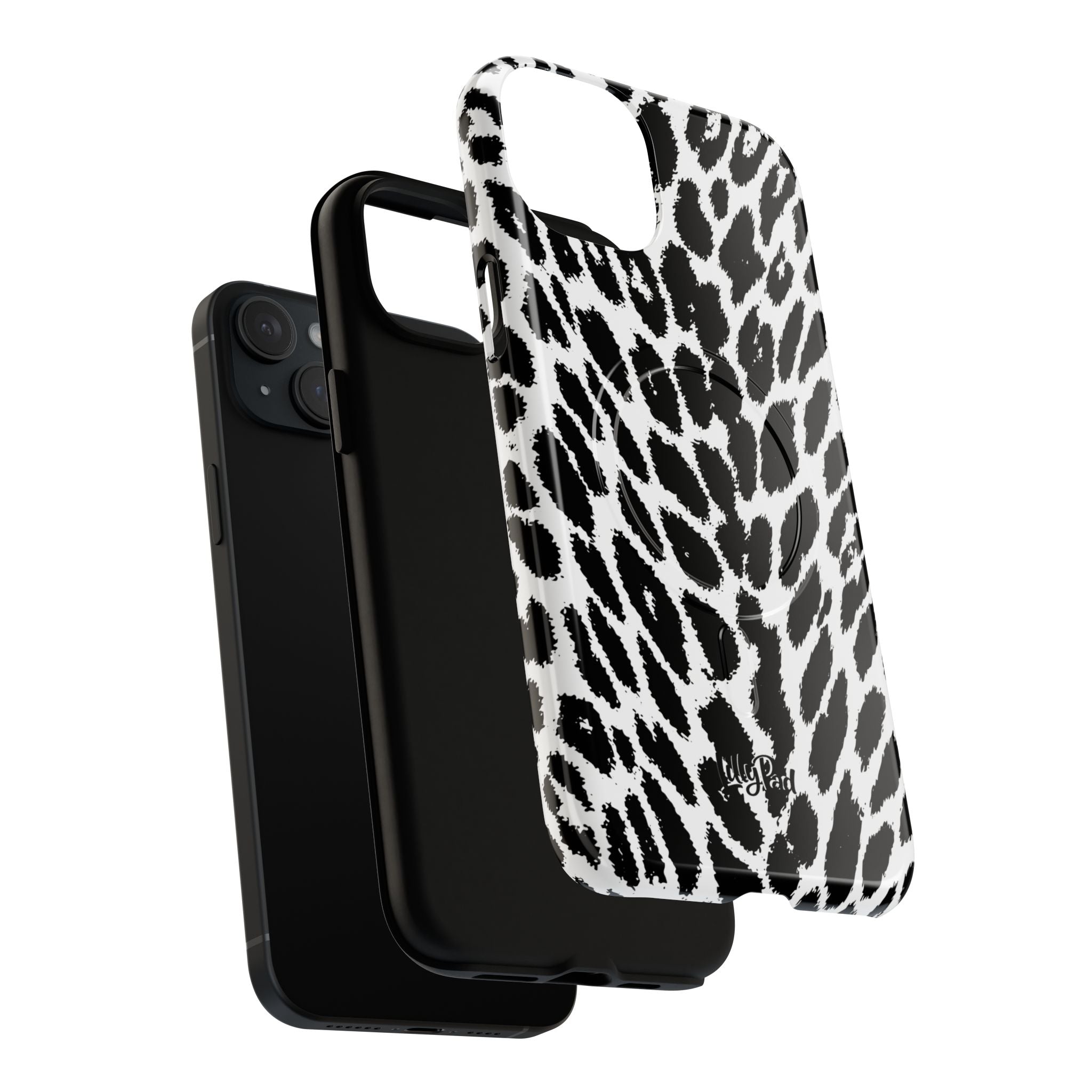 Black White Leopard Print Phone Case | Tough Magnetic Case