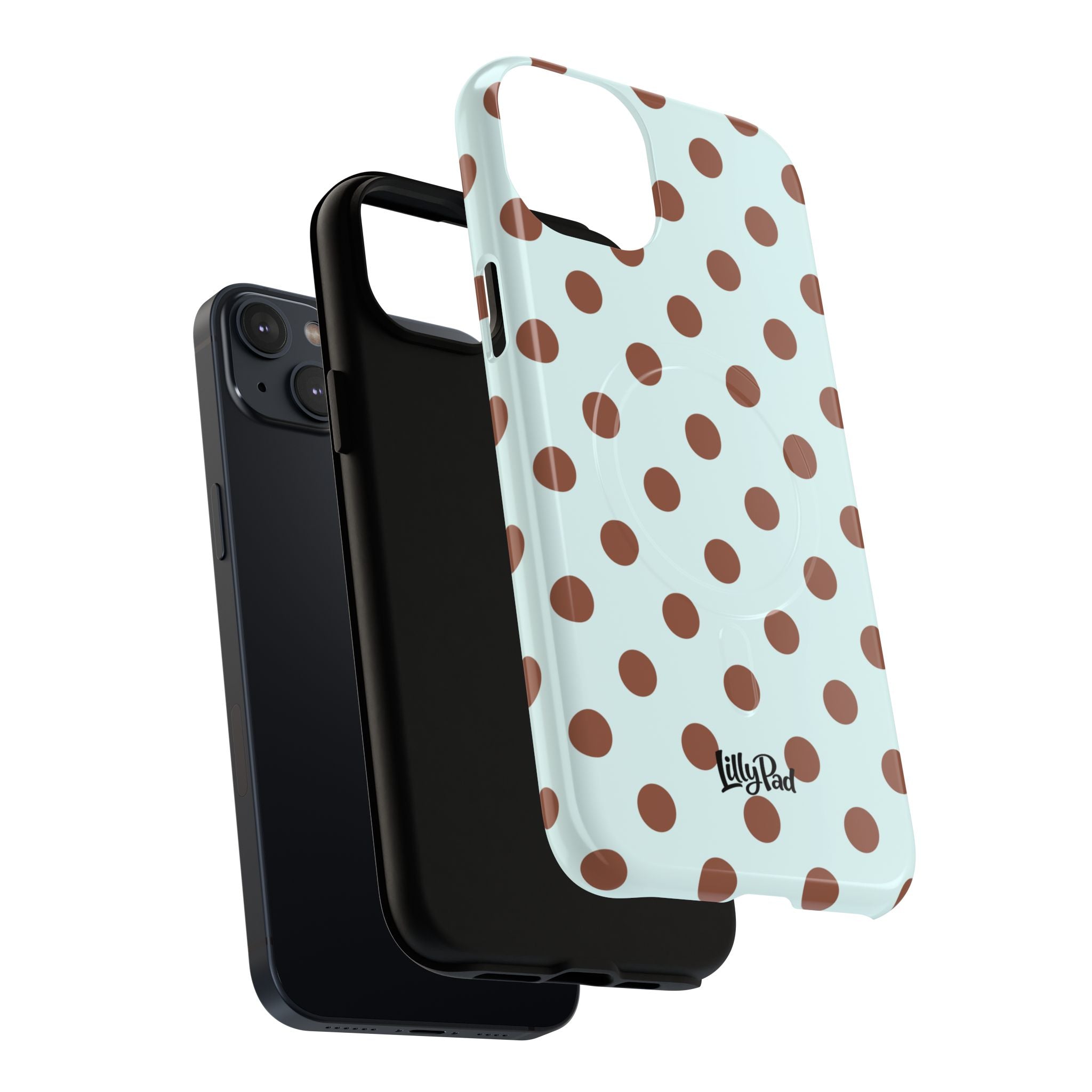 Brown Polka Dot on Mint Phone Case | Tough Magnetic Case