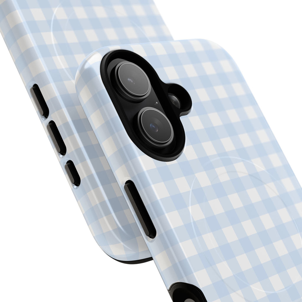 Blue Gingham Check Tough Phone Case | Plaid iPhone Cover
