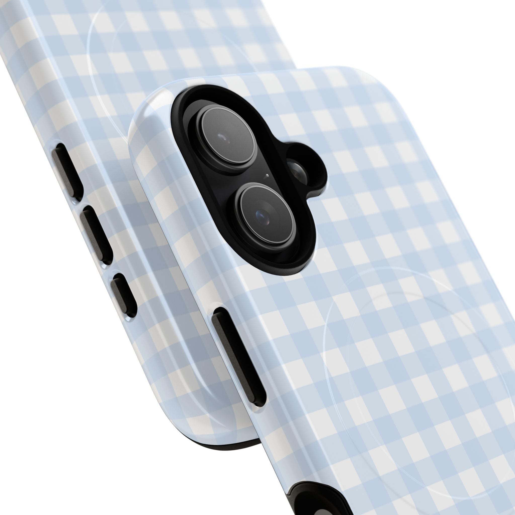 Blue Gingham Check Tough Phone Case | Plaid iPhone Cover