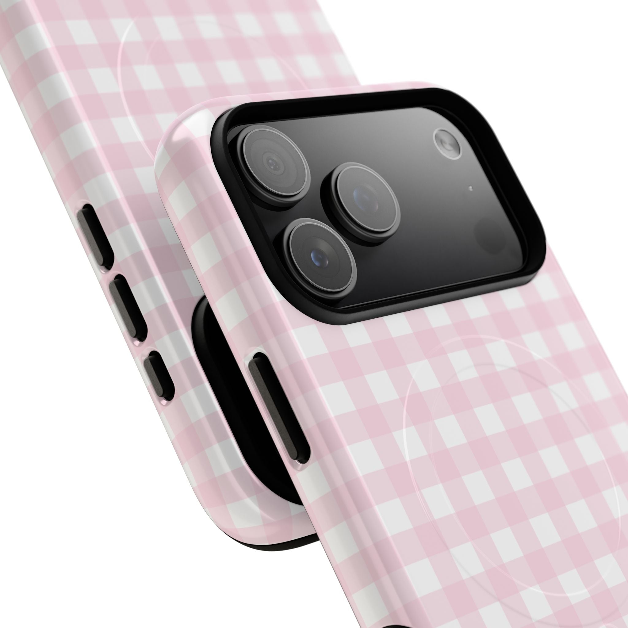 Pink Gingham Plaid Phone Case | Tough Magnetic Case
