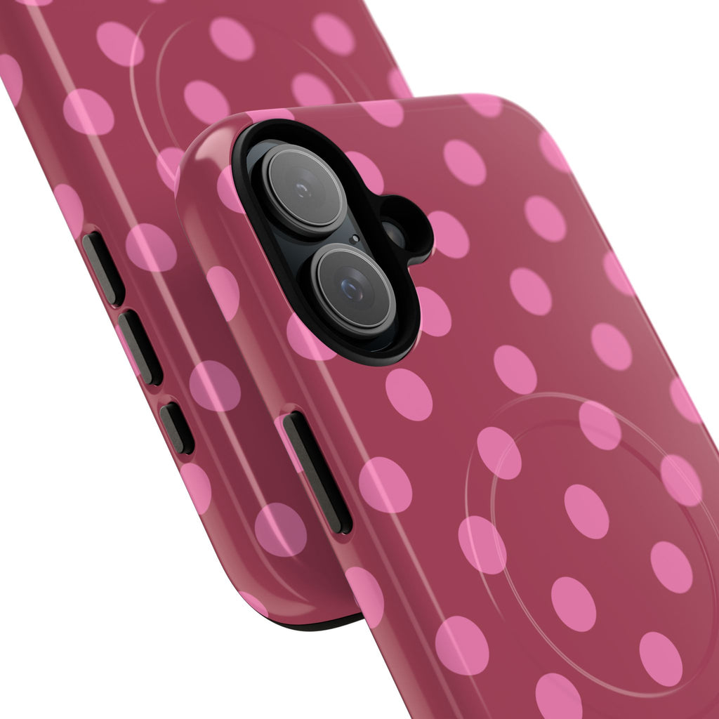 Pink Polka Dot Magnetic Phone Case | Tough Case