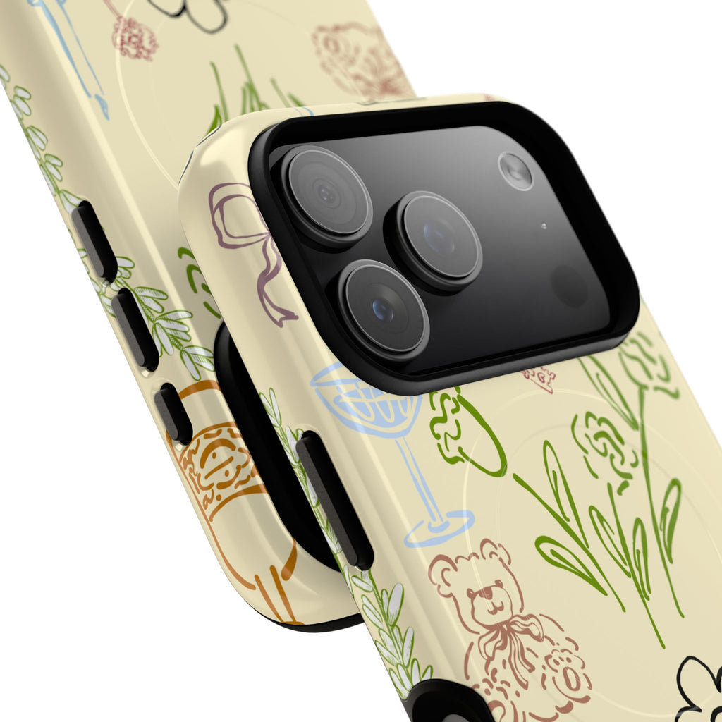 Flower Doodle Pattern Phone Case | Tough Magnetic Case