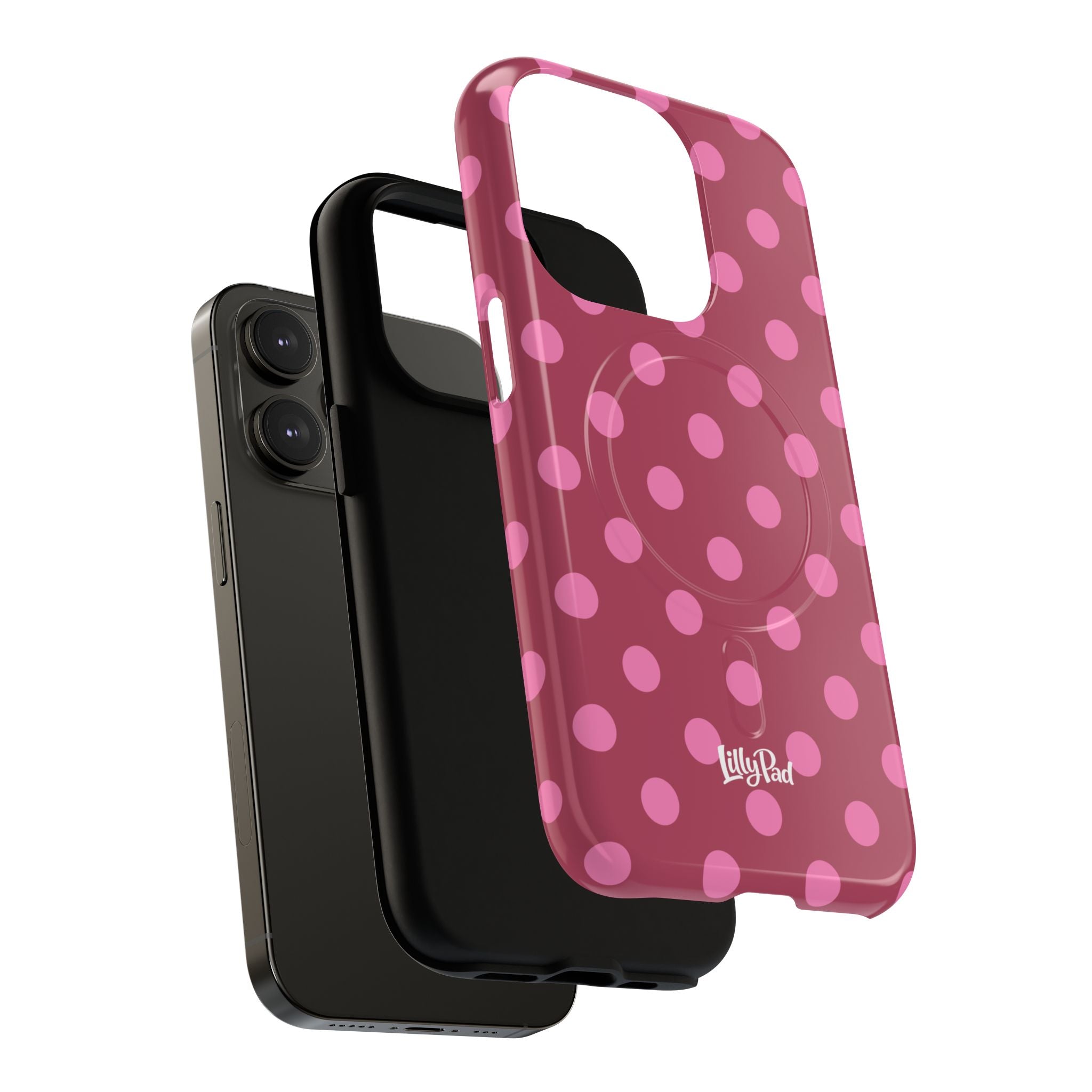 Pink Polka Dot Magnetic Phone Case | Tough Case