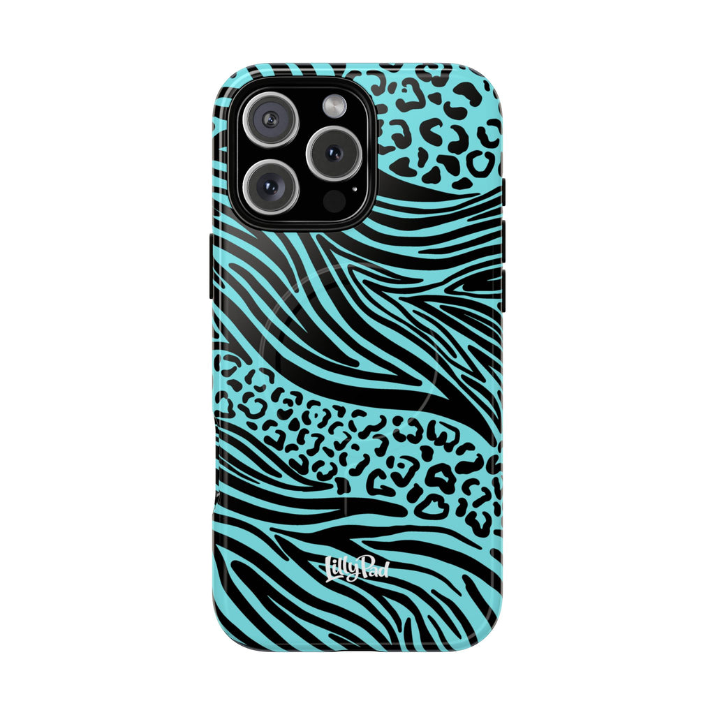Y2K Animal Print Phone Case | Magnetic Tough Case, Zebra Leopard Blend