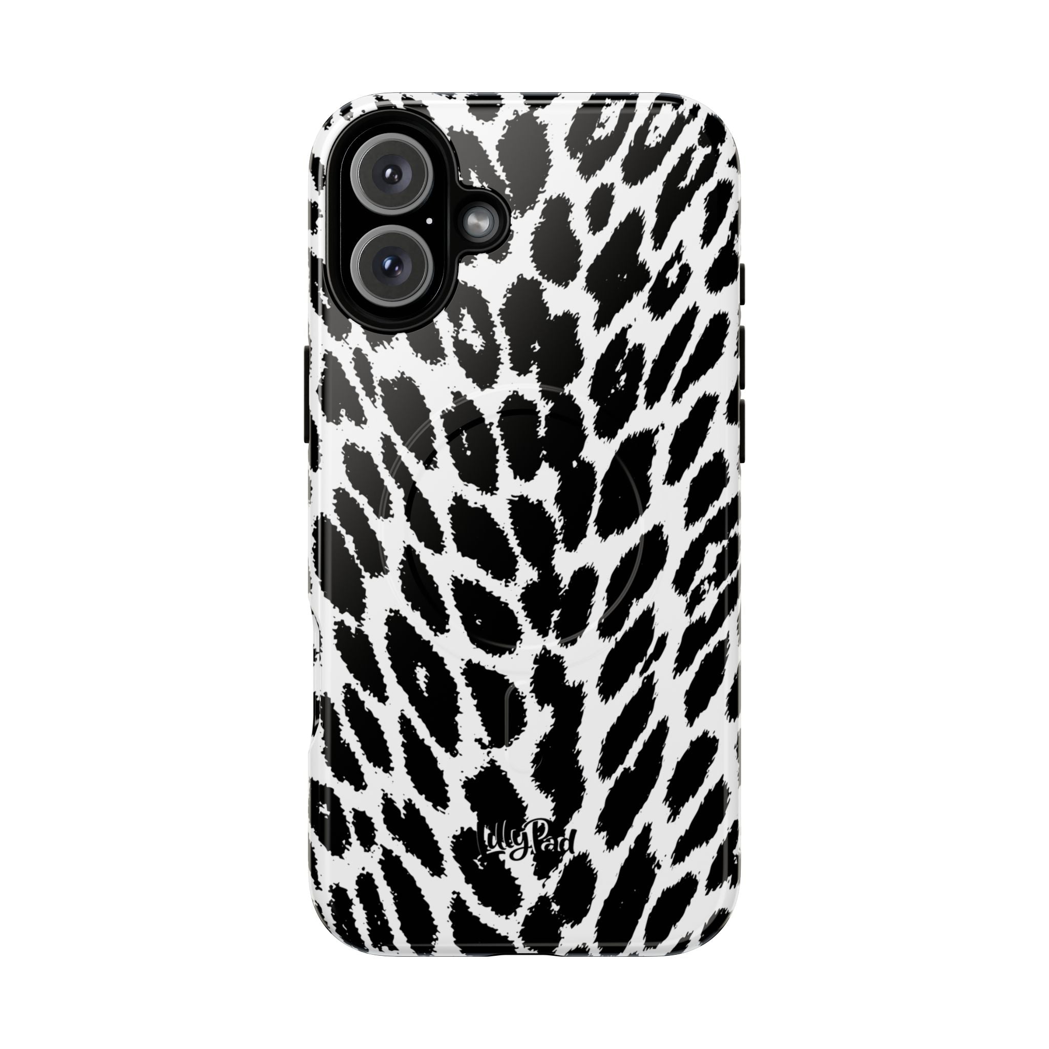 Black White Leopard Print Phone Case | Tough Magnetic Case