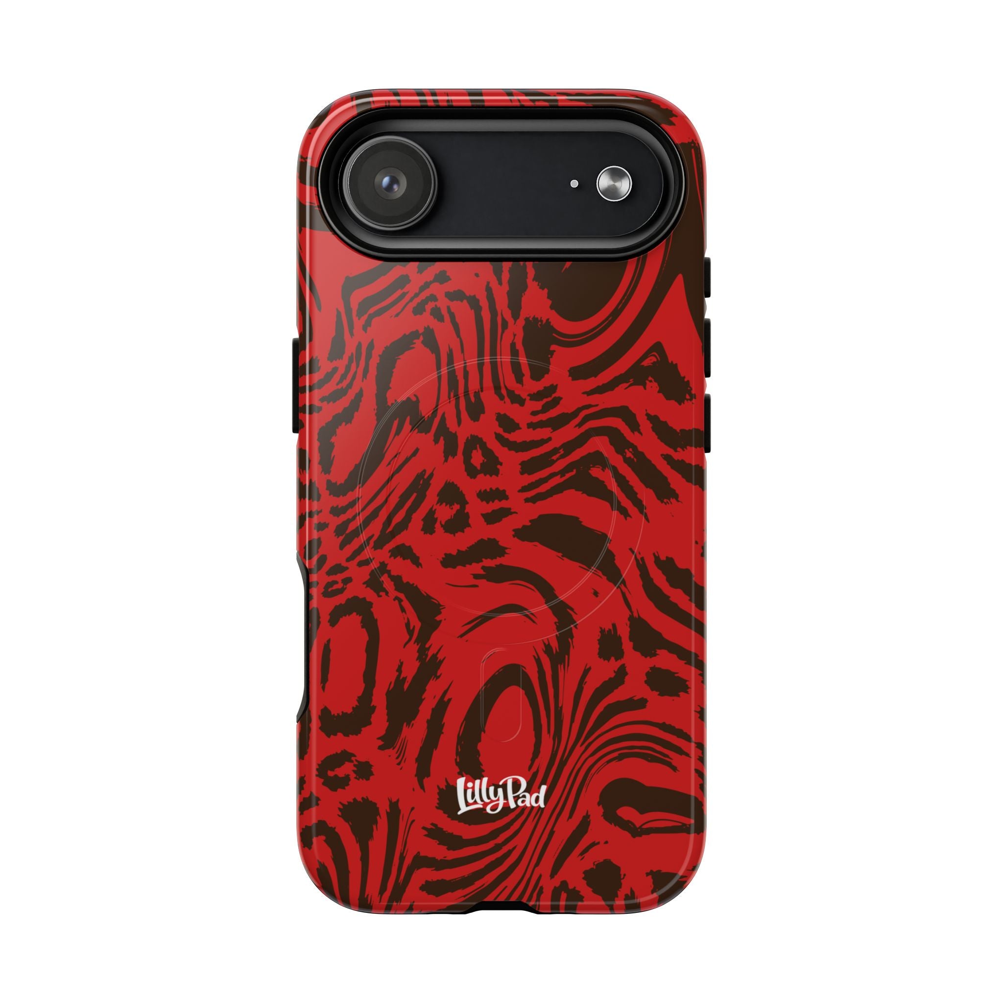 Red Black Swirl Pattern Phone Case | Tough Magnetic Case