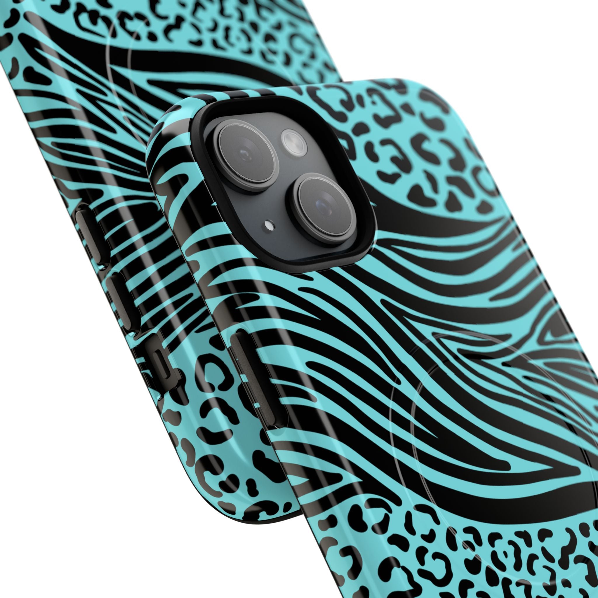Y2K Animal Print Phone Case | Magnetic Tough Case, Zebra Leopard Blend
