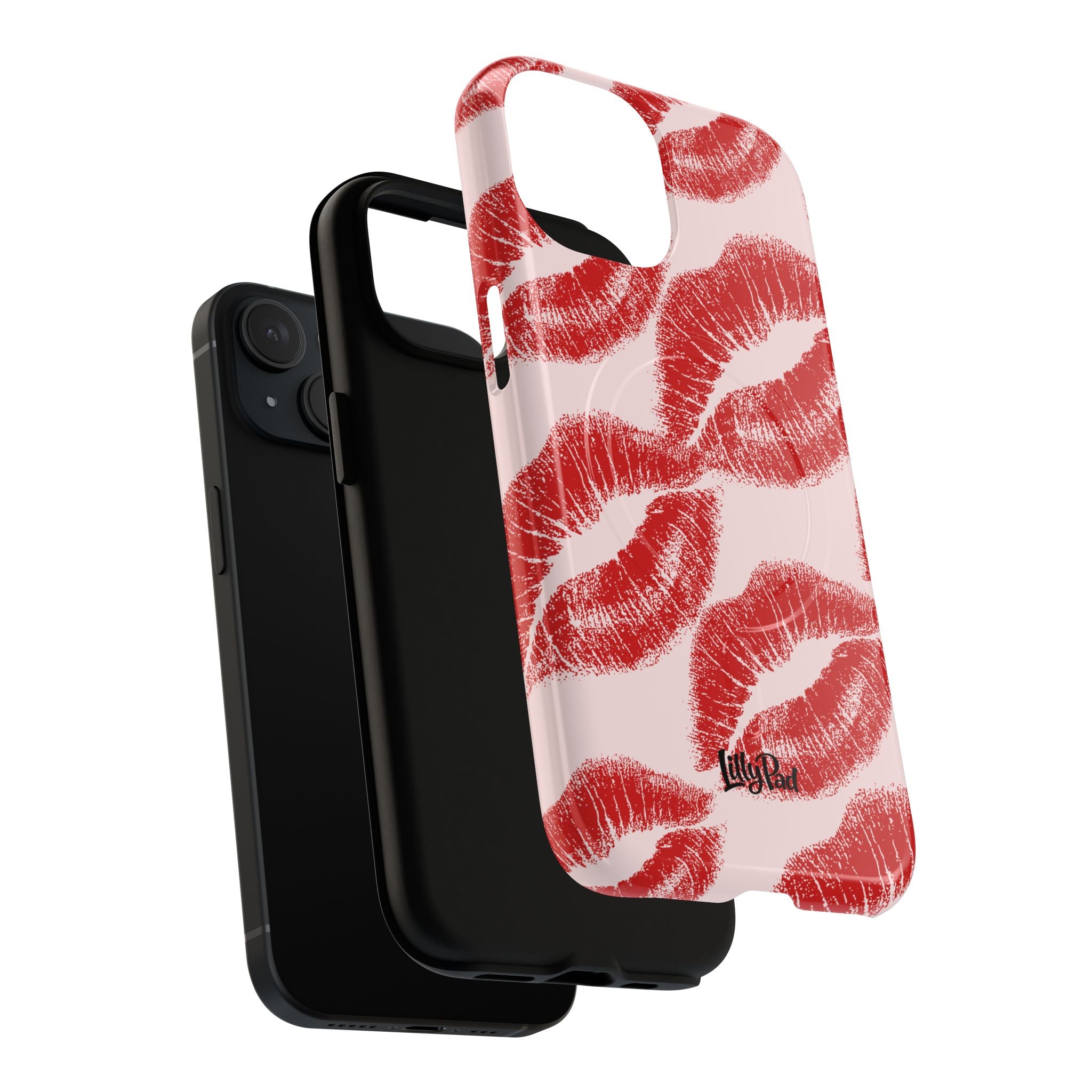 Red Lipstick Kiss Pattern Phone Case | Tough Magnetic Case