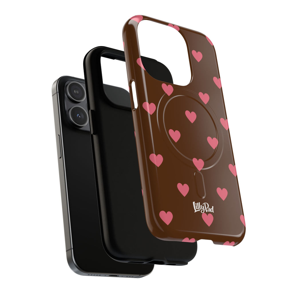Pink Heart Pattern Phone Case | Magnetic Tough Case