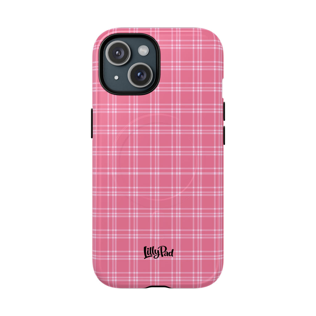 Pink Plaid Phone Case | Tough Magnetic Case