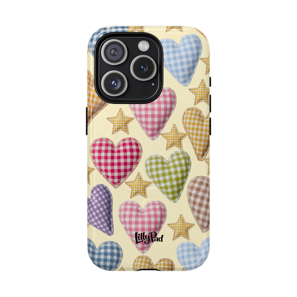Gingham Heart Pattern Phone Case | Tough Magnetic Case