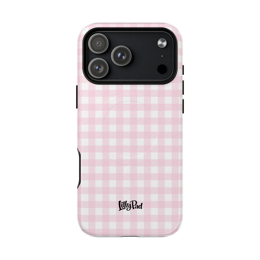 Pink Gingham Plaid Phone Case | Tough Magnetic Case