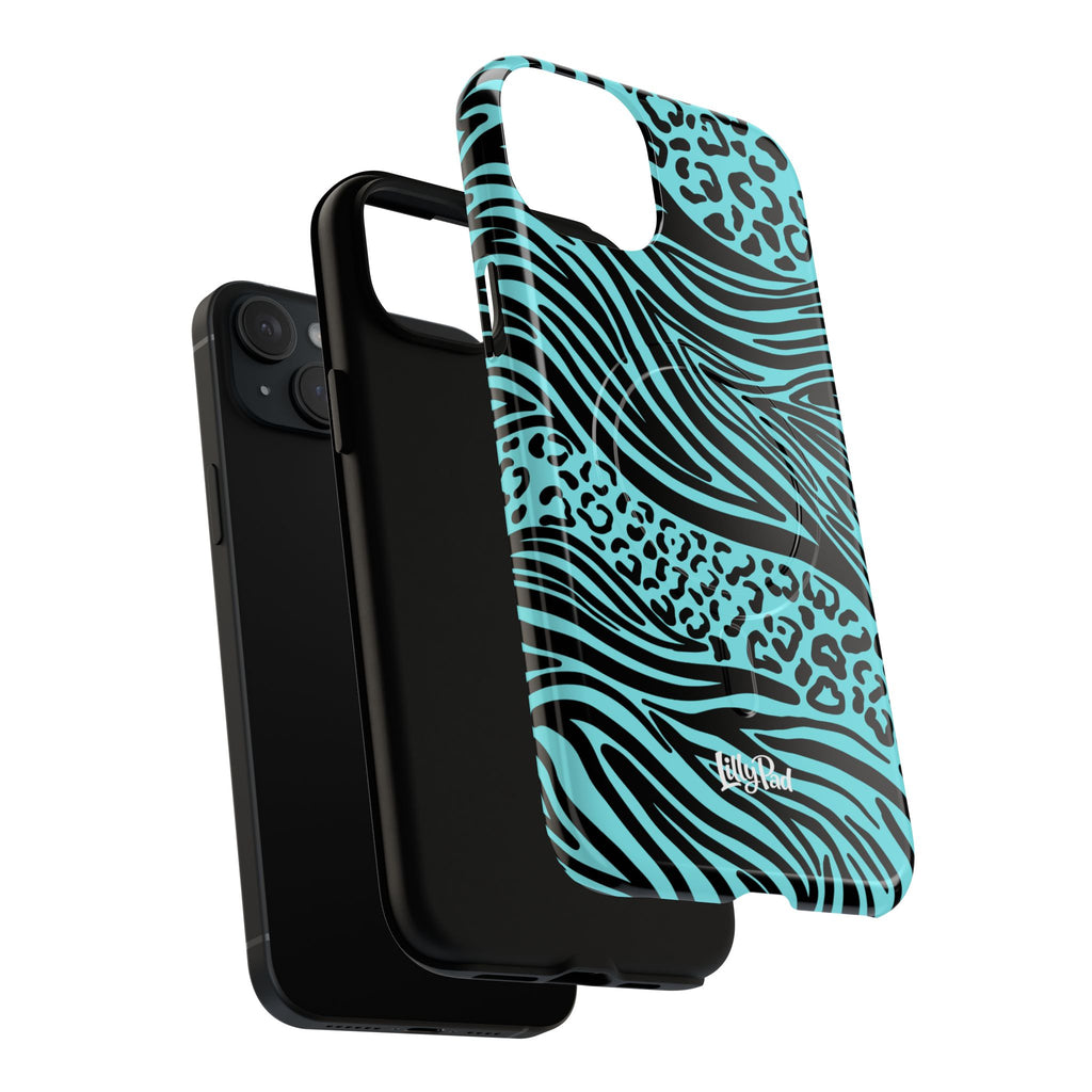 Y2K Animal Print Phone Case | Magnetic Tough Case, Zebra Leopard Blend