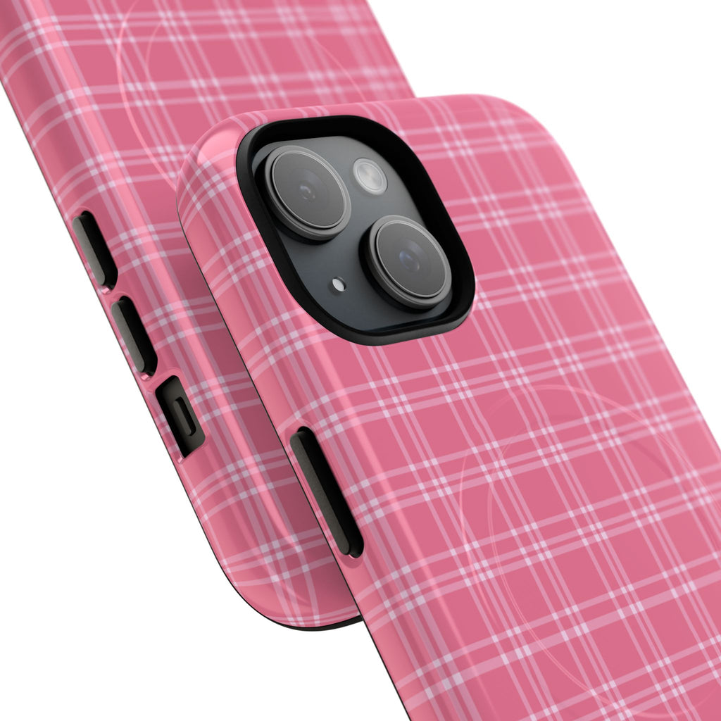 Pink Plaid Phone Case | Tough Magnetic Case
