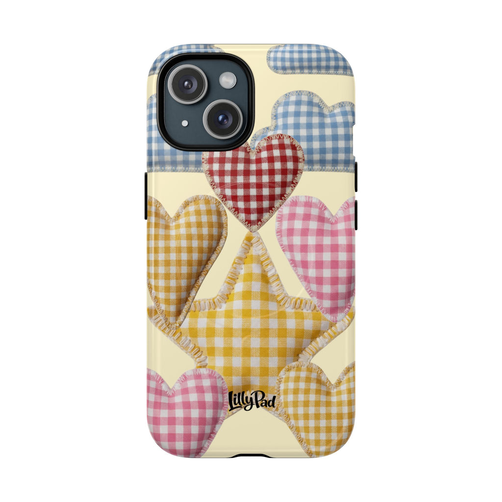 Gingham Heart Pattern Phone Case | Tough Magnetic Case