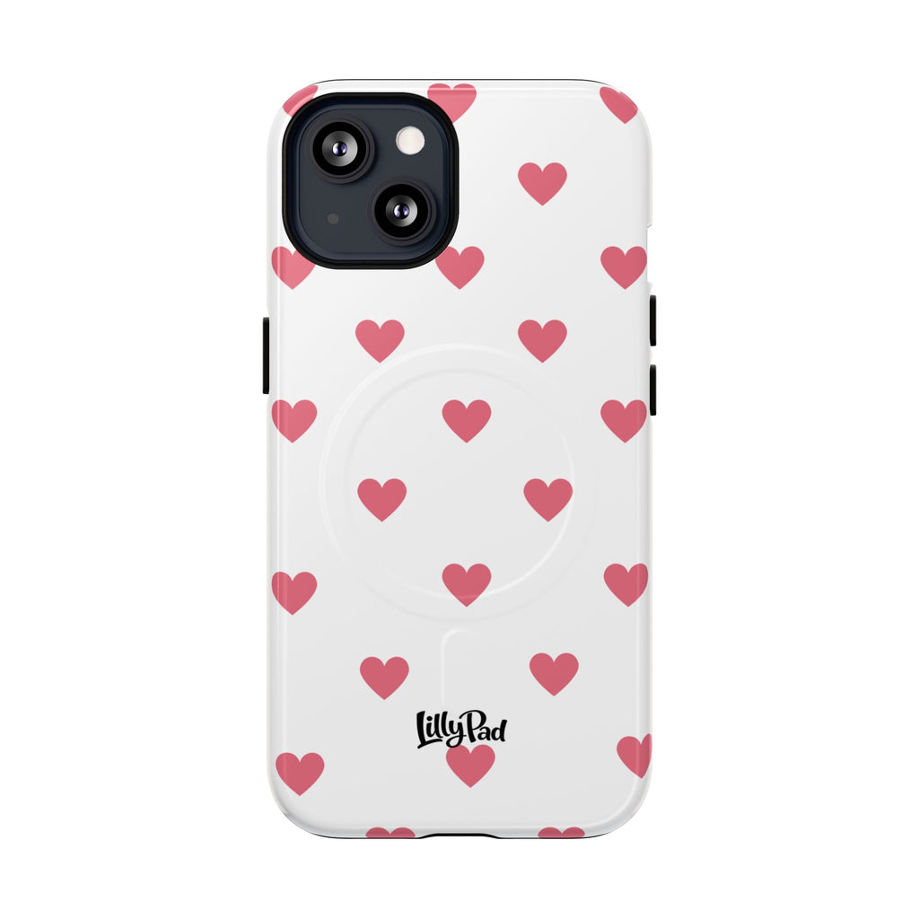 Pink Heart Pattern Phone Case | Magnetic Tough Case