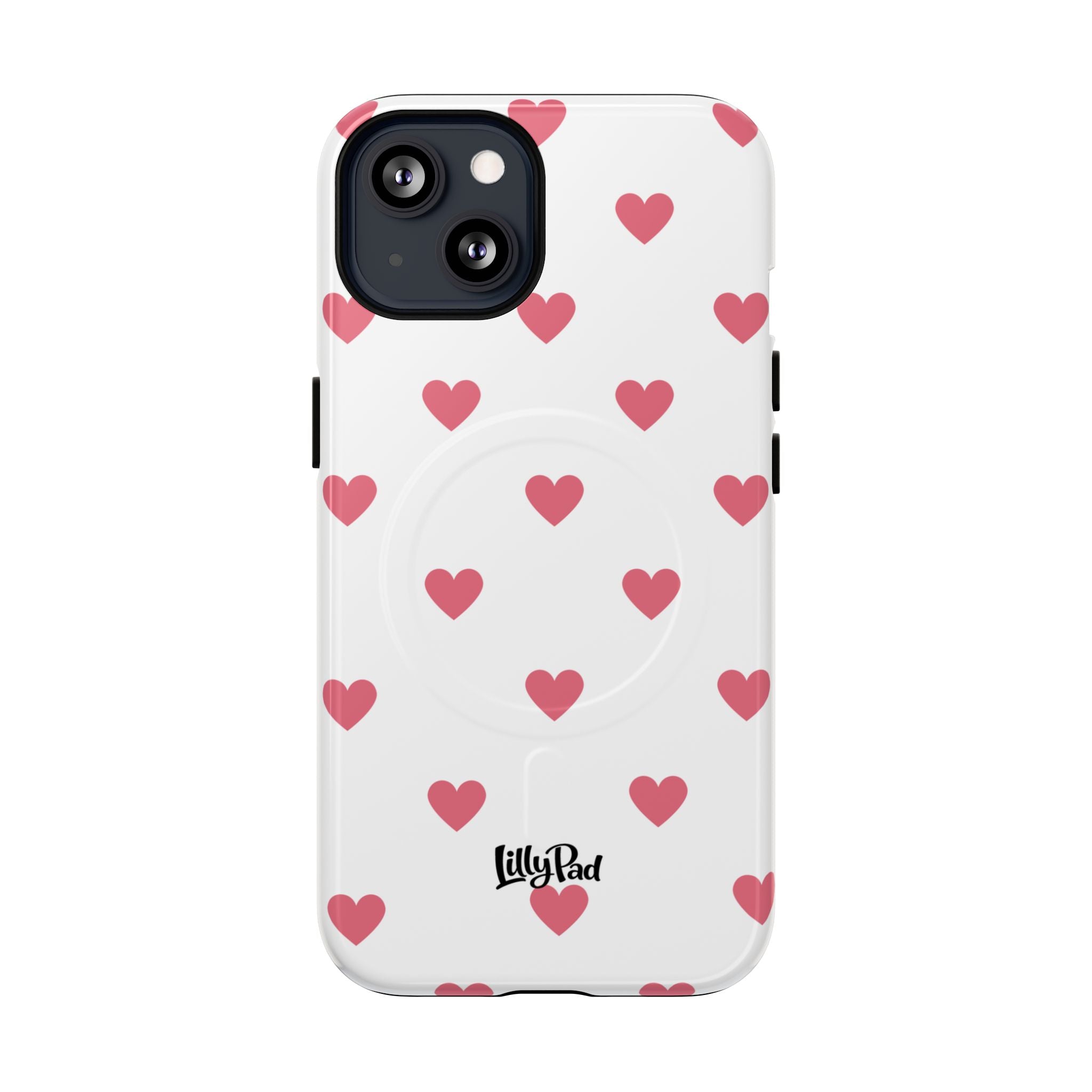 Pink Heart Pattern Phone Case | Magnetic Tough Case