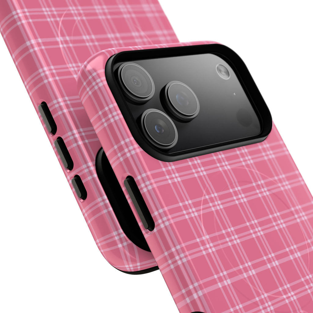 Pink Plaid Phone Case | Tough Magnetic Case