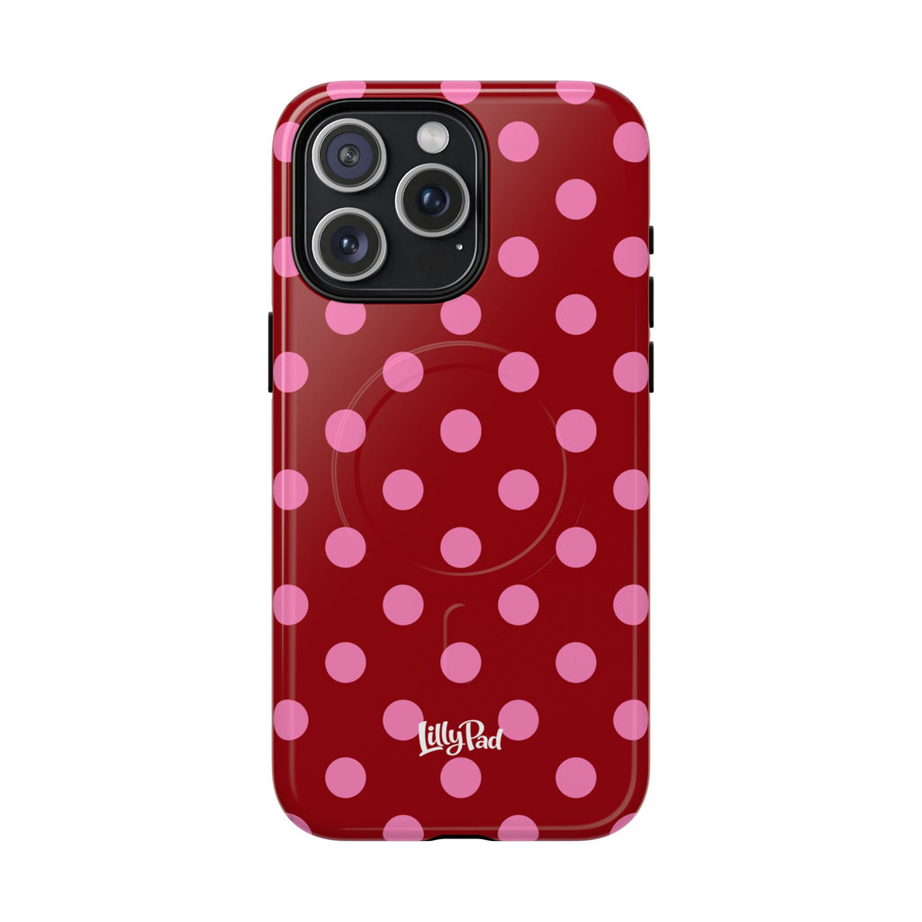 Pink Polka Dot Tough Magnetic Case | Phone Case