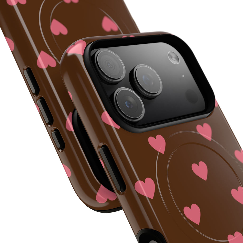 Pink Heart Pattern Phone Case | Magnetic Tough Case