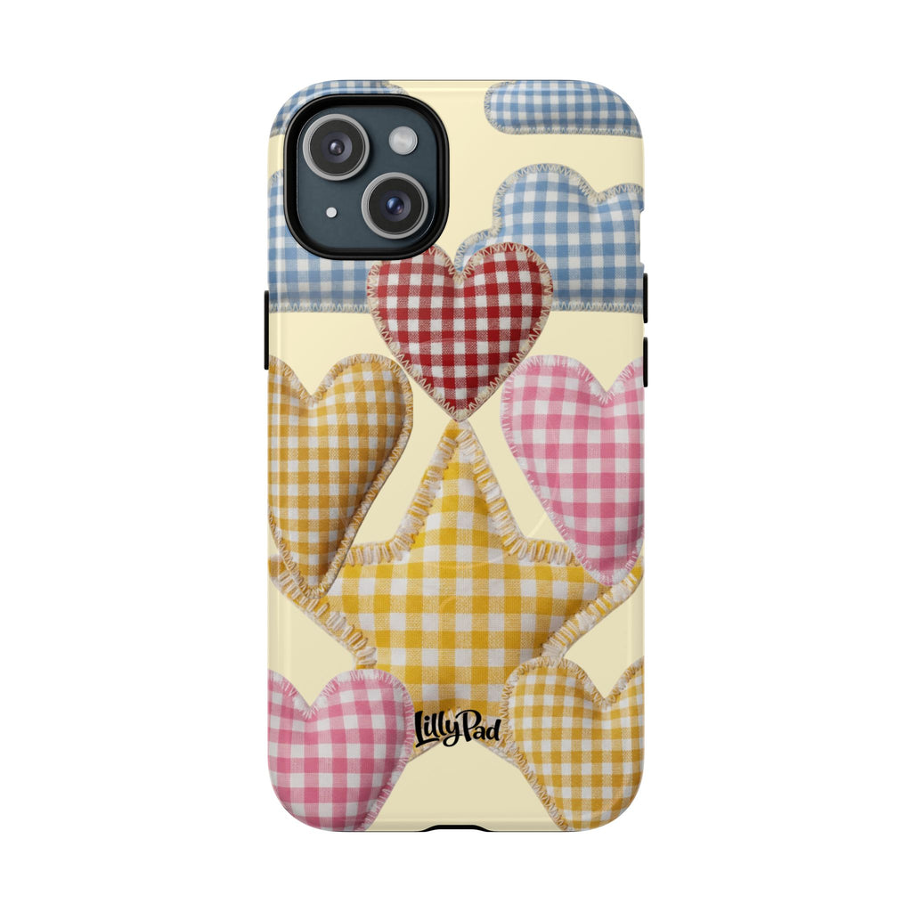 Gingham Heart Pattern Phone Case | Tough Magnetic Case