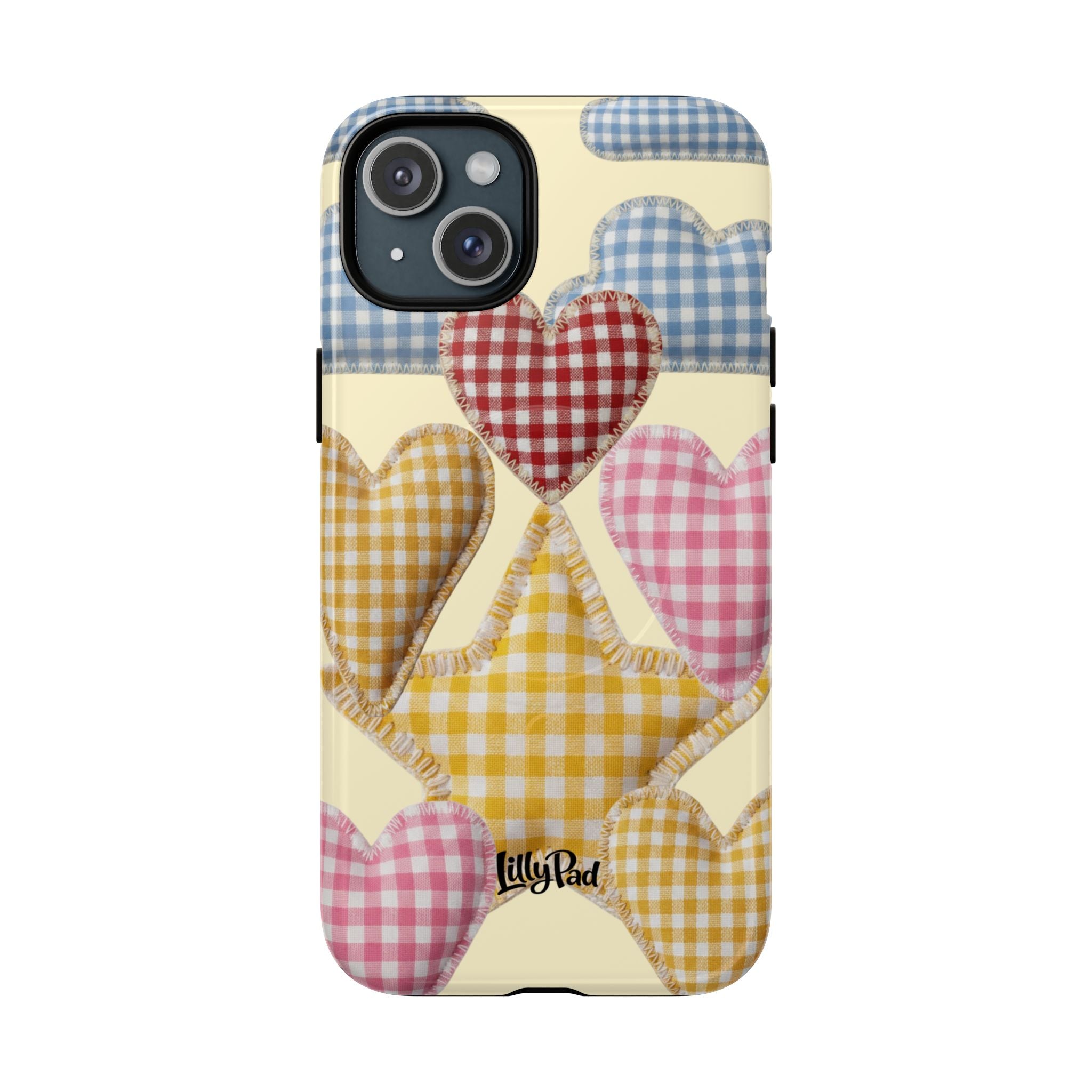 Gingham Heart Pattern Phone Case | Tough Magnetic Case