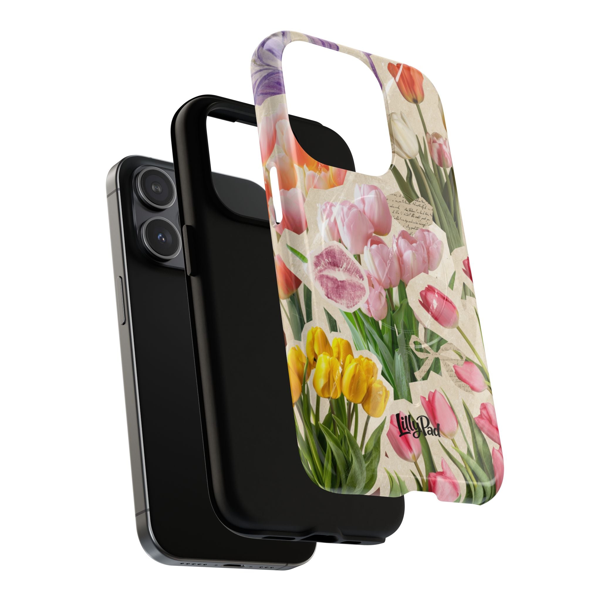 Vintage Tulip Collage Tough Phone Case | Floral iPhone Magnetic Case