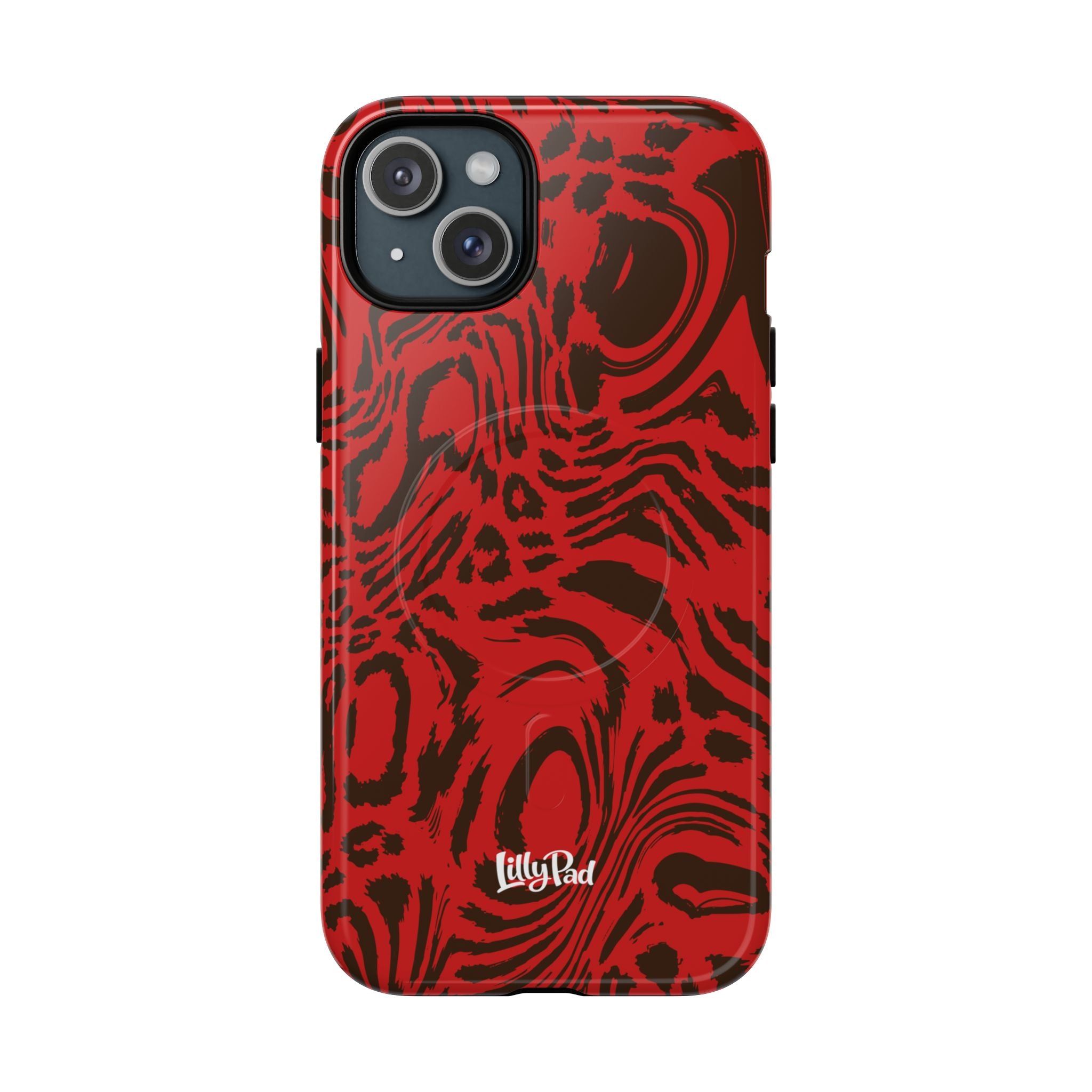 Red Black Swirl Pattern Phone Case | Tough Magnetic Case