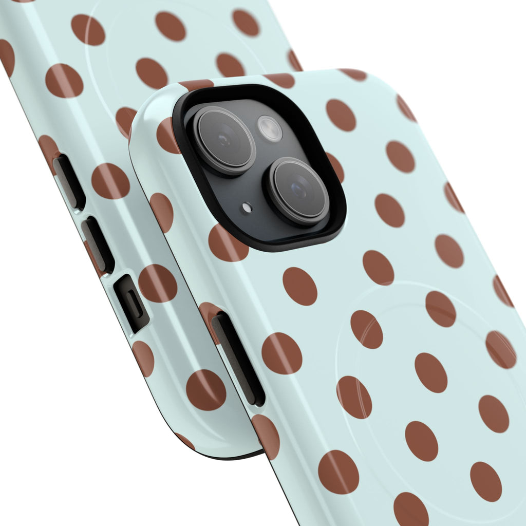 Brown Polka Dot on Mint Phone Case | Tough Magnetic Case