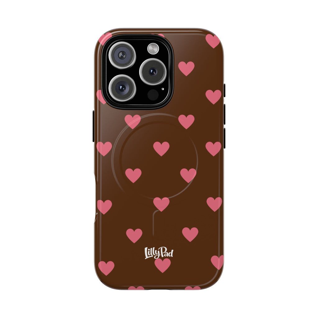Pink Heart Pattern Phone Case | Magnetic Tough Case