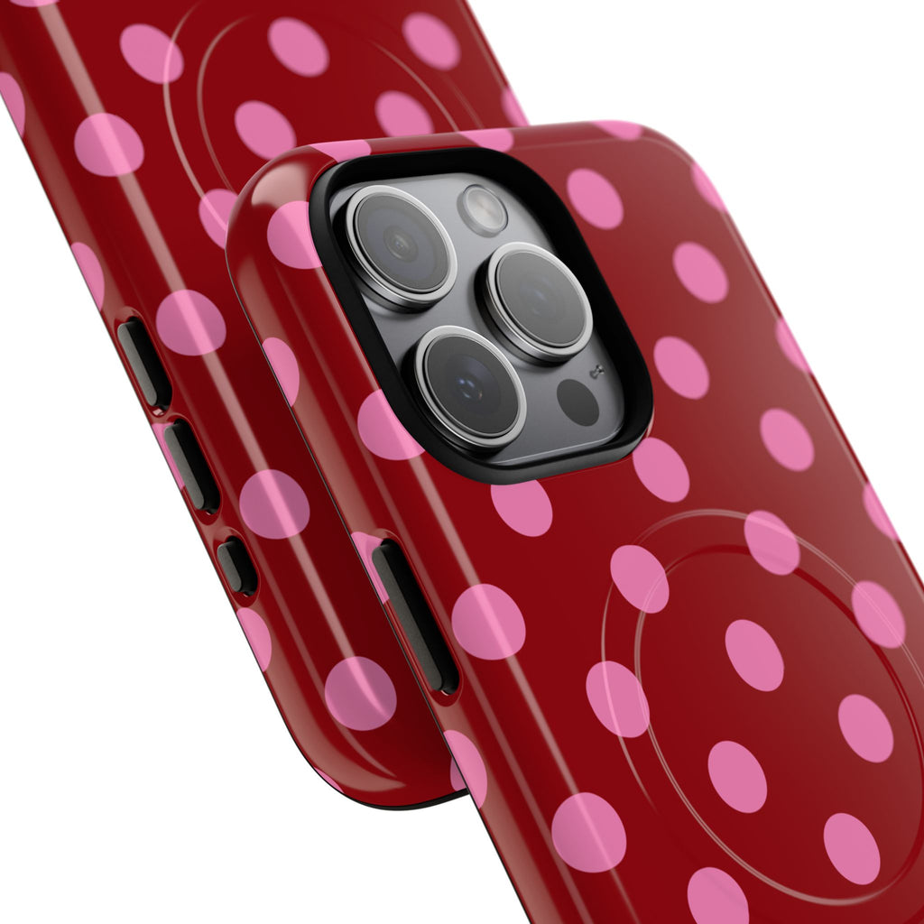 Pink Polka Dot Tough Magnetic Case | Phone Case