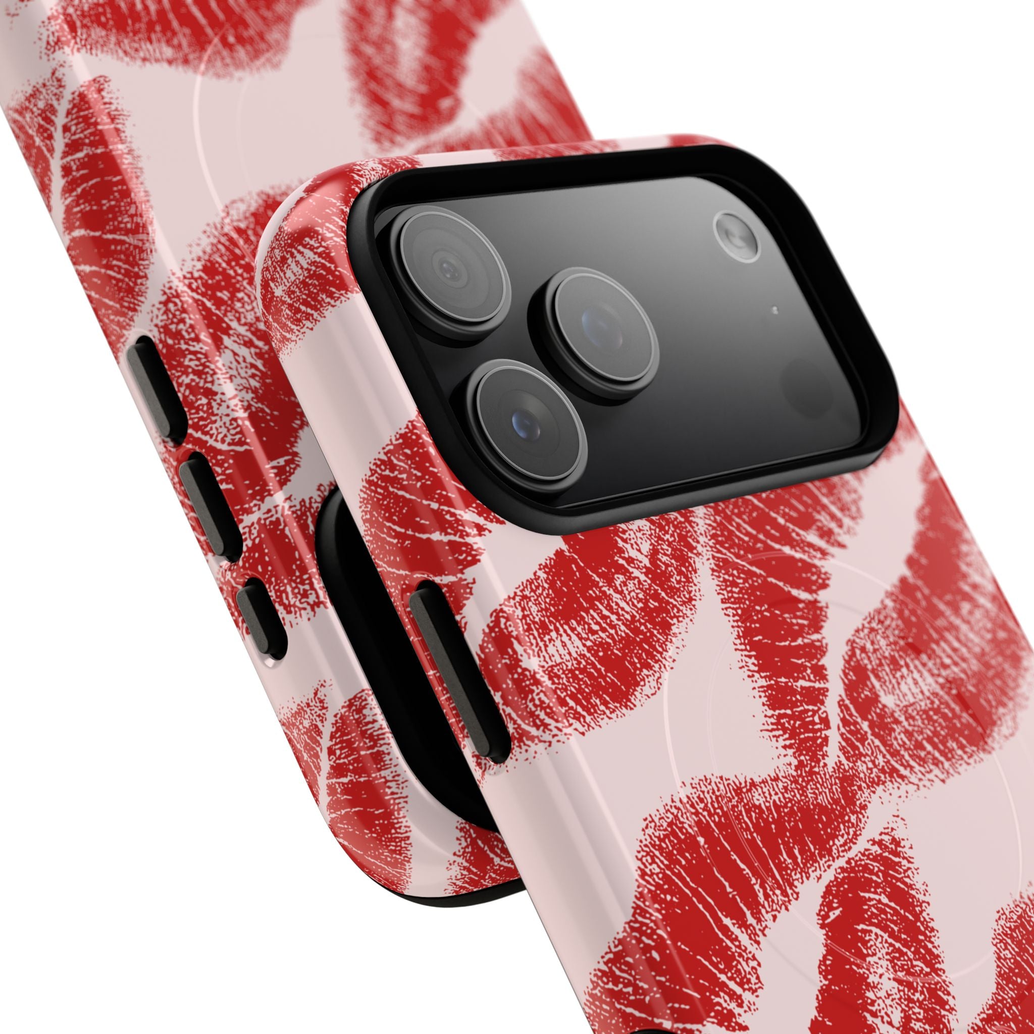 Red Lipstick Kiss Pattern Phone Case | Tough Magnetic Case