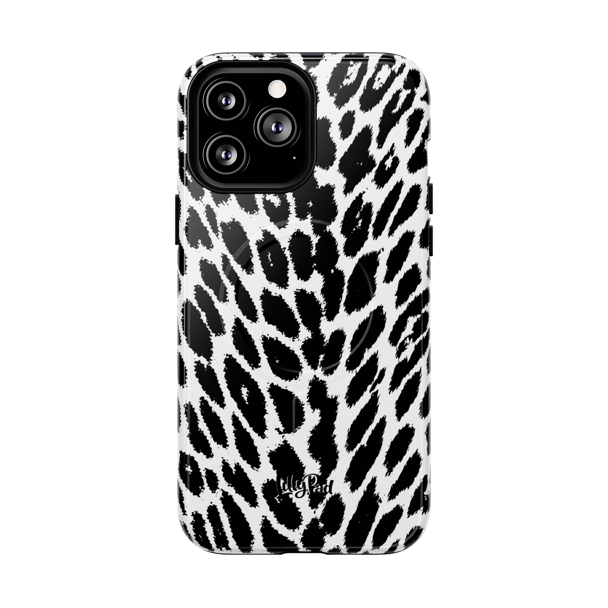 Black White Leopard Print Phone Case | Tough Magnetic Case